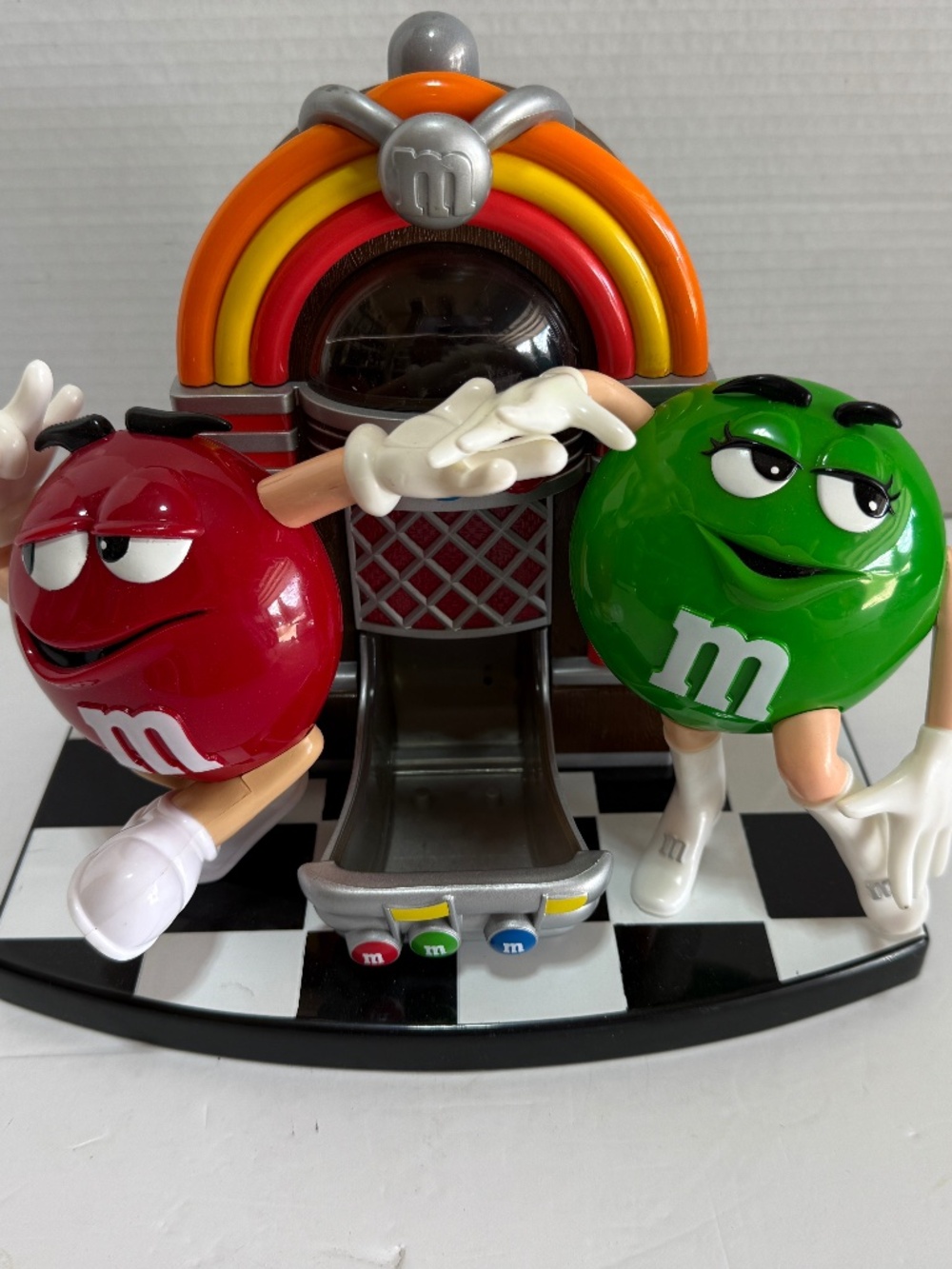 M&Ms Collectible JukeBox Candy Dispenser Red & Green - Retro Diner